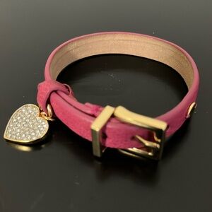 Juicy Couture Pink Leather Buckle Bracelet
